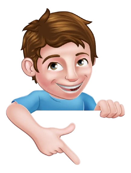 Cartoon character pointing